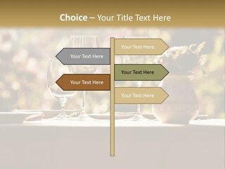 A Table Topped With Two Wine Glasses And A Vase Filled With Flowers PowerPoint Template