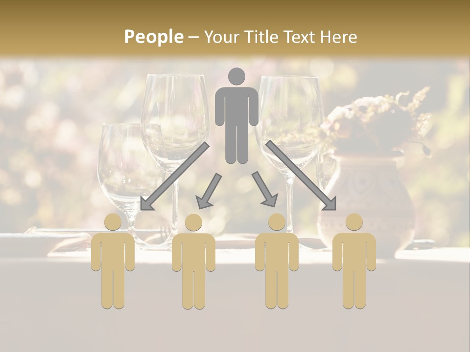 A Table Topped With Two Wine Glasses And A Vase Filled With Flowers PowerPoint Template