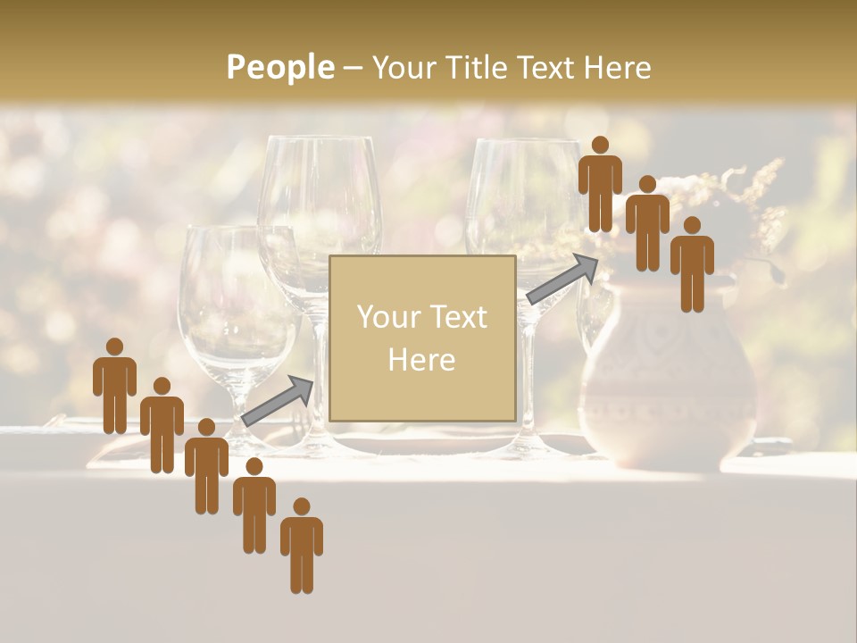 A Table Topped With Two Wine Glasses And A Vase Filled With Flowers PowerPoint Template