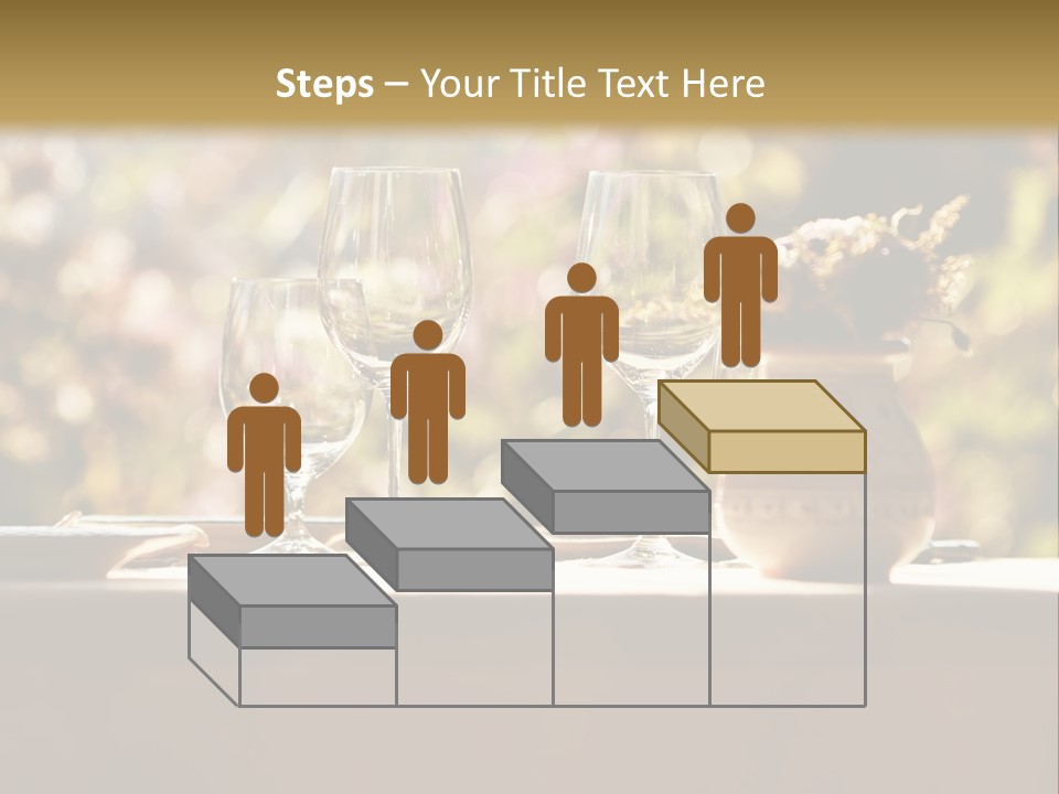 A Table Topped With Two Wine Glasses And A Vase Filled With Flowers PowerPoint Template