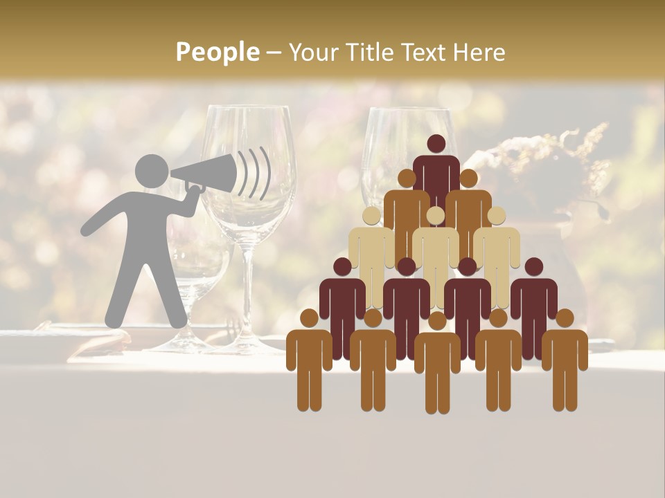 A Table Topped With Two Wine Glasses And A Vase Filled With Flowers PowerPoint Template