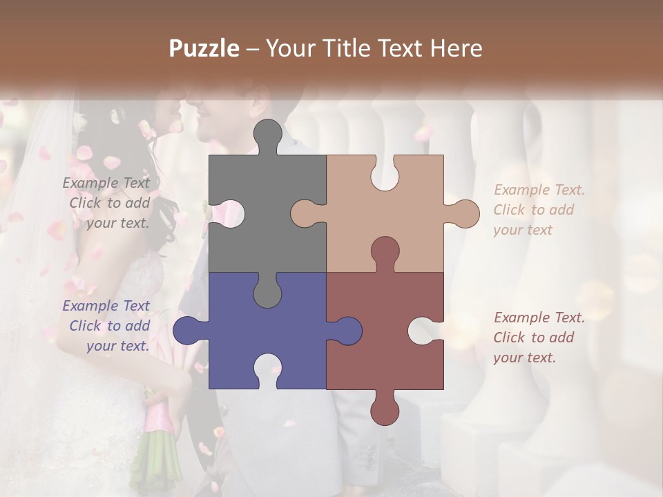 A Newly Married Couple Standing Next To Each Other PowerPoint Template