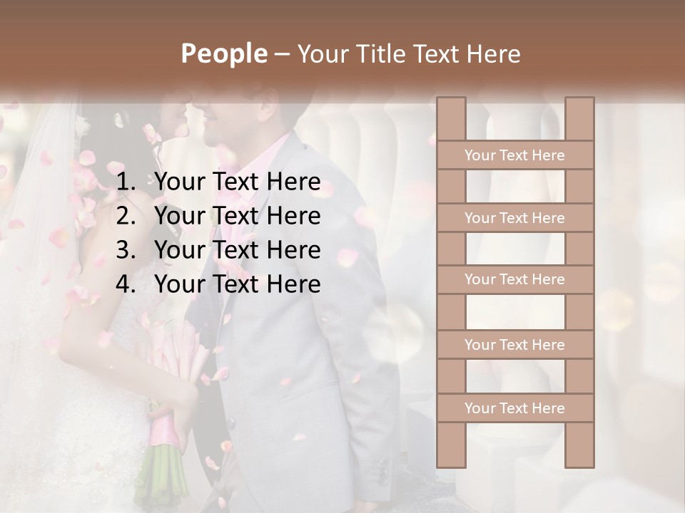 A Newly Married Couple Standing Next To Each Other PowerPoint Template