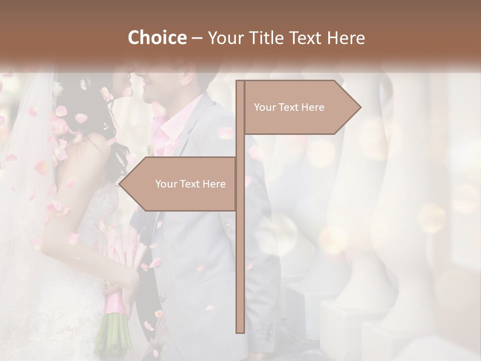 A Newly Married Couple Standing Next To Each Other PowerPoint Template