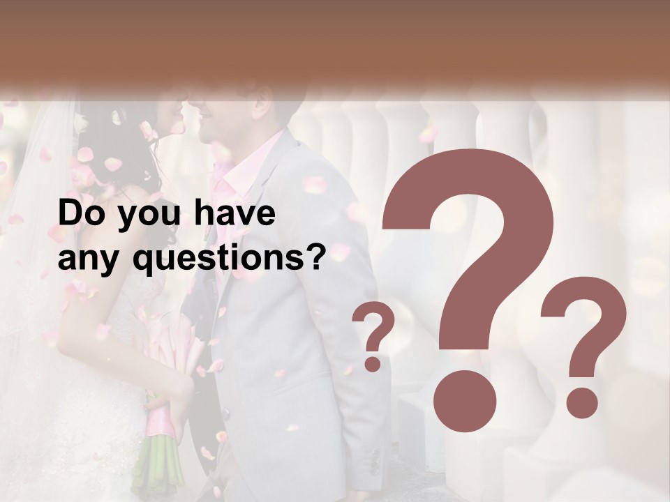 A Newly Married Couple Standing Next To Each Other PowerPoint Template