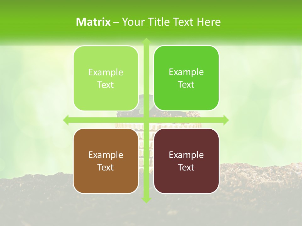 A Pile Of Coins With A Plant Growing Out Of It PowerPoint Template