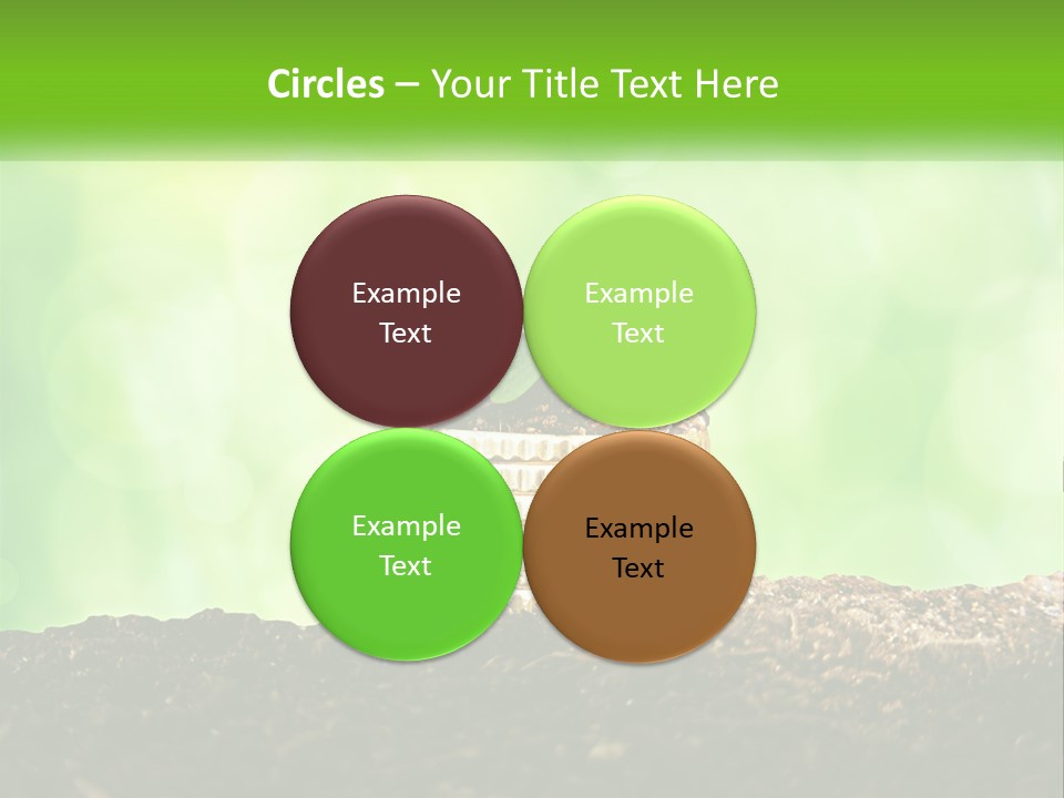 A Pile Of Coins With A Plant Growing Out Of It PowerPoint Template