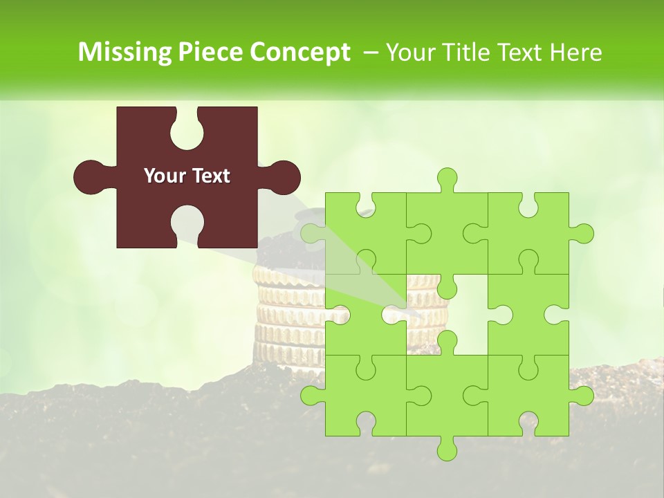 A Pile Of Coins With A Plant Growing Out Of It PowerPoint Template