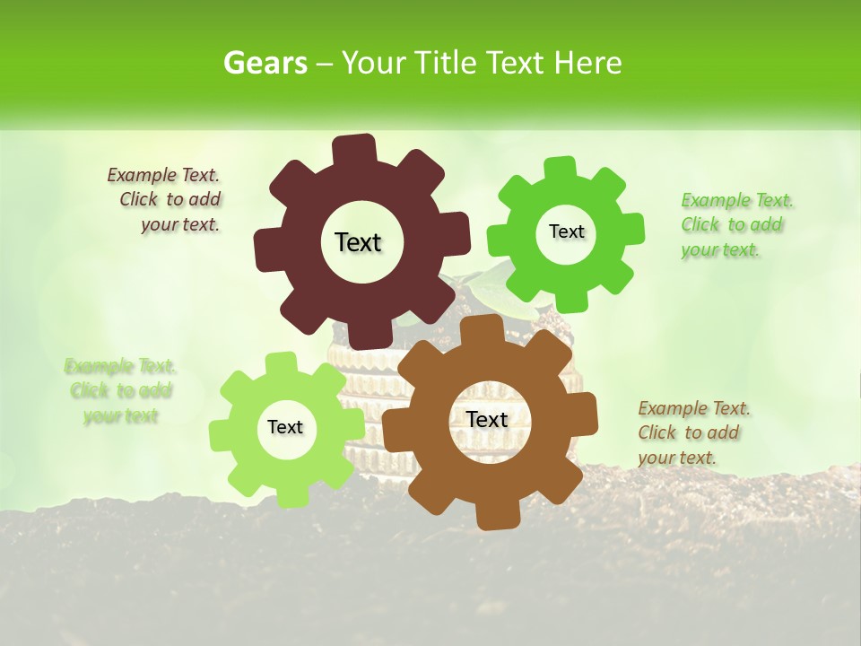 A Pile Of Coins With A Plant Growing Out Of It PowerPoint Template