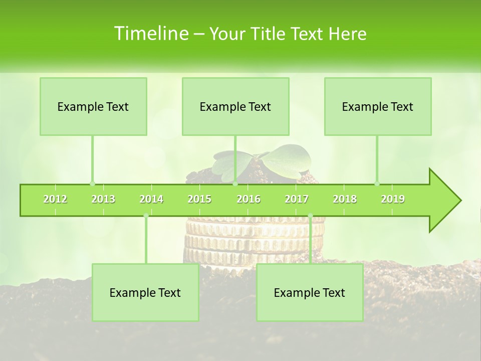 A Pile Of Coins With A Plant Growing Out Of It PowerPoint Template