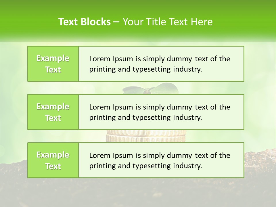 A Pile Of Coins With A Plant Growing Out Of It PowerPoint Template