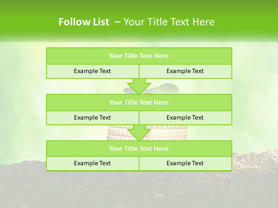 A Pile Of Coins With A Plant Growing Out Of It PowerPoint Template