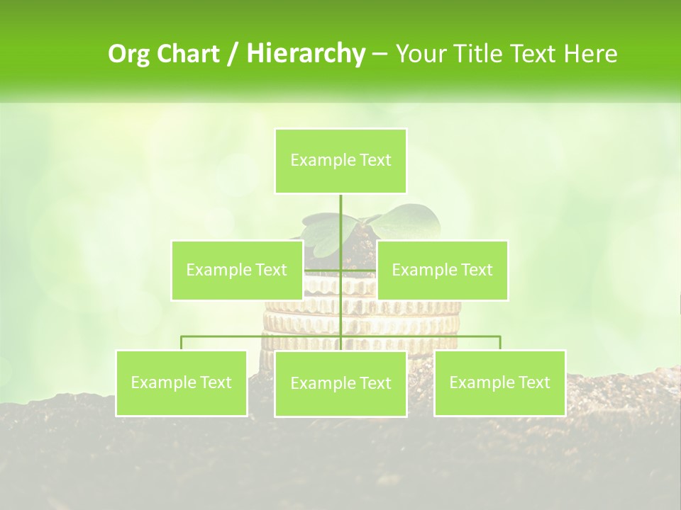 A Pile Of Coins With A Plant Growing Out Of It PowerPoint Template