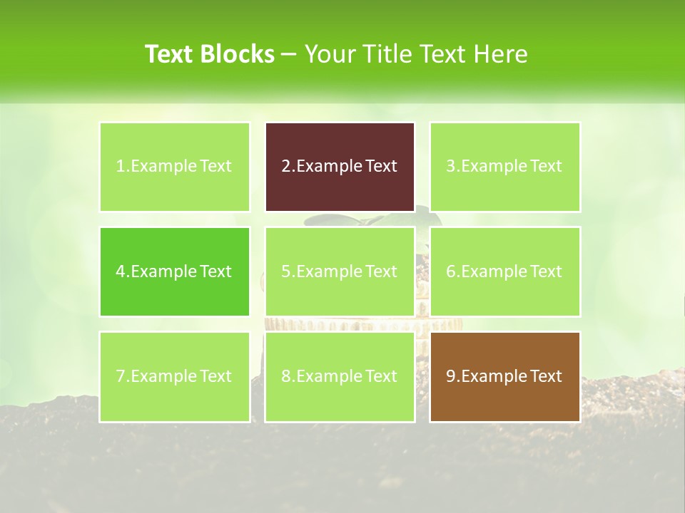 A Pile Of Coins With A Plant Growing Out Of It PowerPoint Template