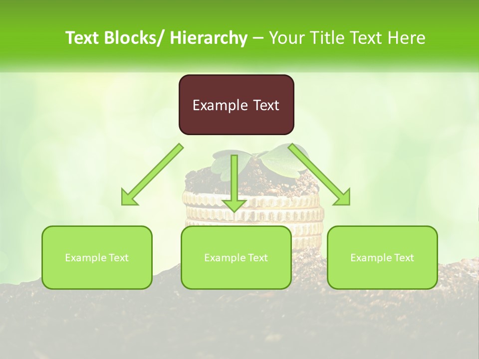 A Pile Of Coins With A Plant Growing Out Of It PowerPoint Template