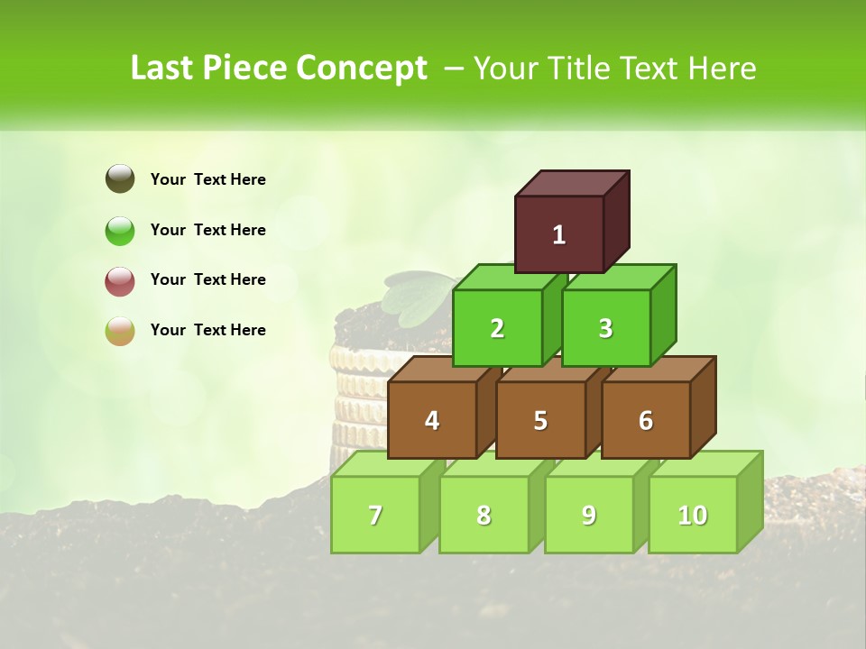 A Pile Of Coins With A Plant Growing Out Of It PowerPoint Template