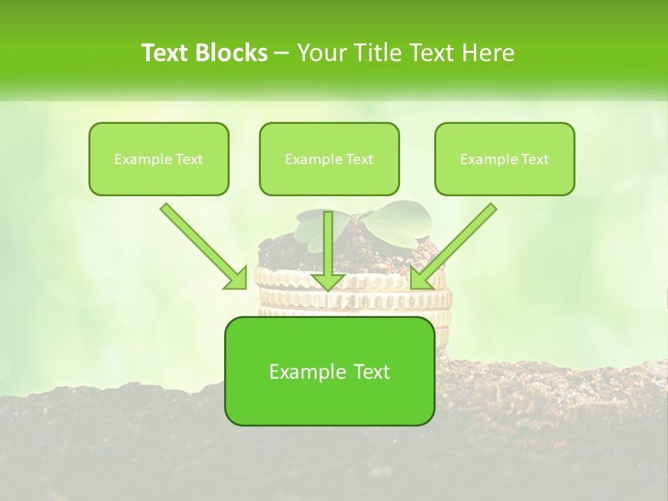 A Pile Of Coins With A Plant Growing Out Of It PowerPoint Template