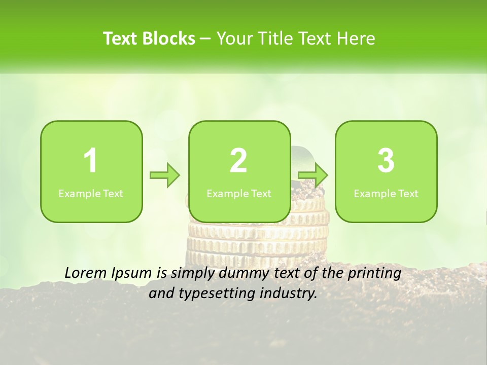 A Pile Of Coins With A Plant Growing Out Of It PowerPoint Template