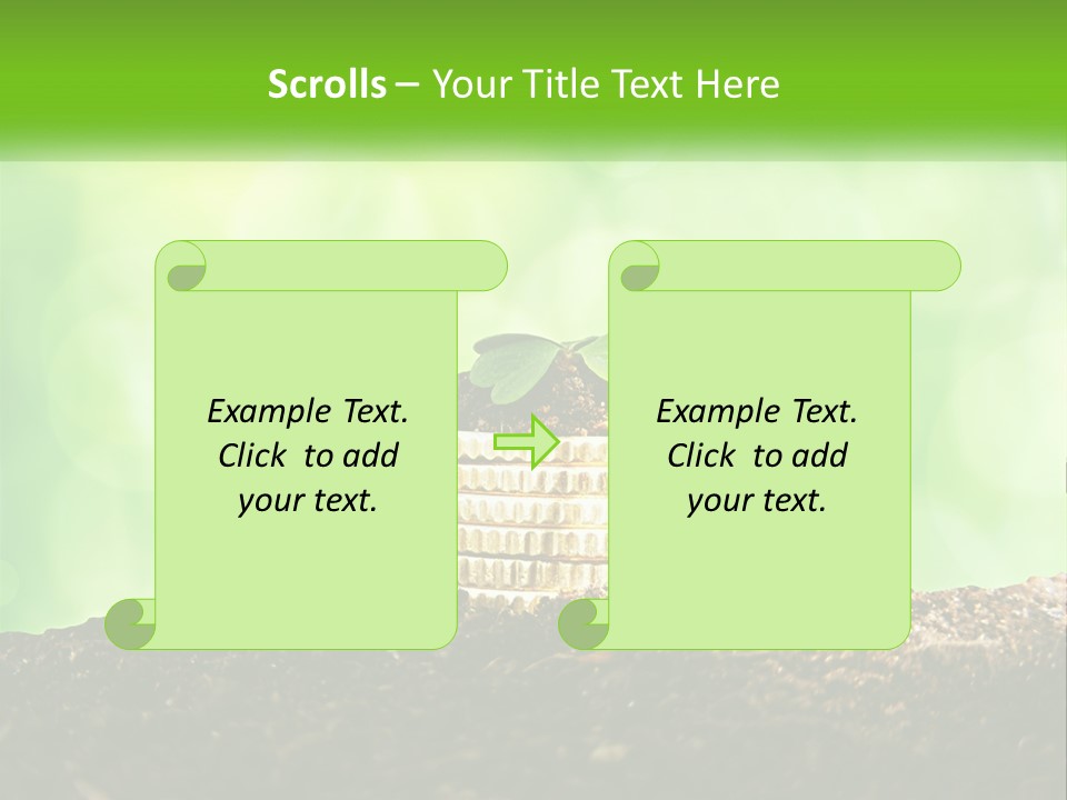 A Pile Of Coins With A Plant Growing Out Of It PowerPoint Template