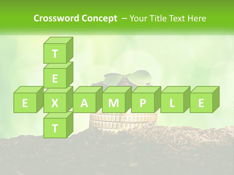 A Pile Of Coins With A Plant Growing Out Of It PowerPoint Template