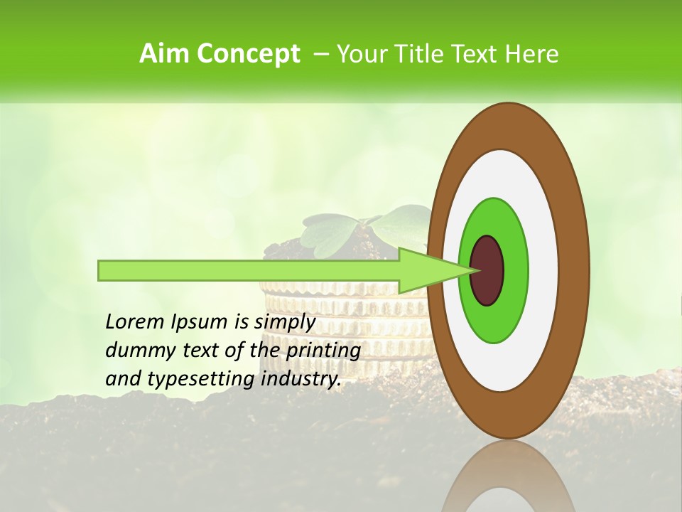 A Pile Of Coins With A Plant Growing Out Of It PowerPoint Template