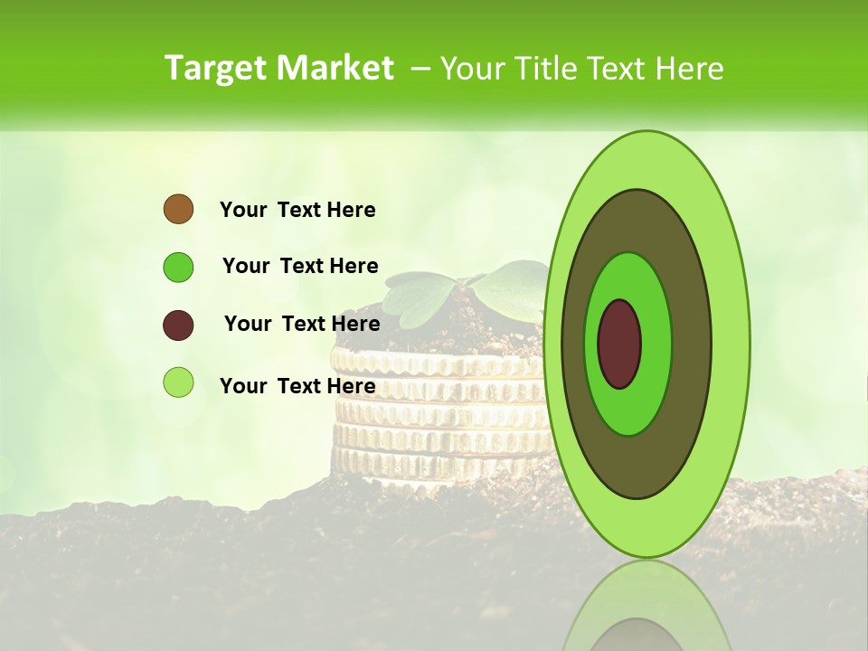 A Pile Of Coins With A Plant Growing Out Of It PowerPoint Template