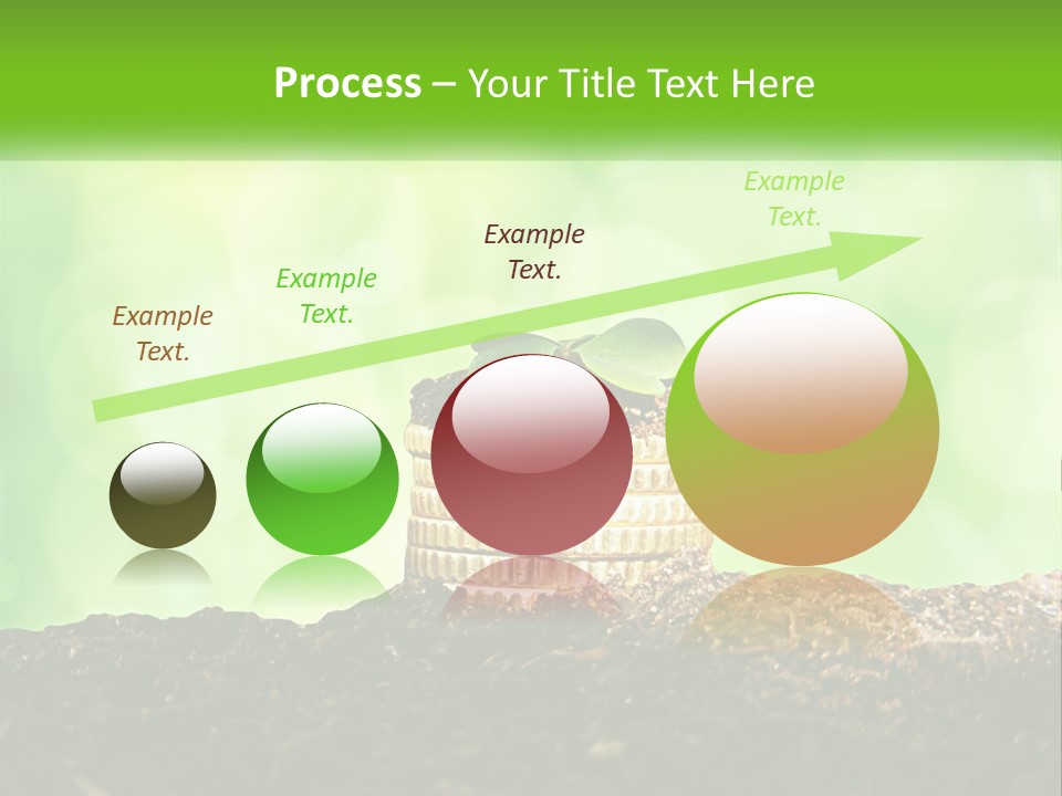 A Pile Of Coins With A Plant Growing Out Of It PowerPoint Template