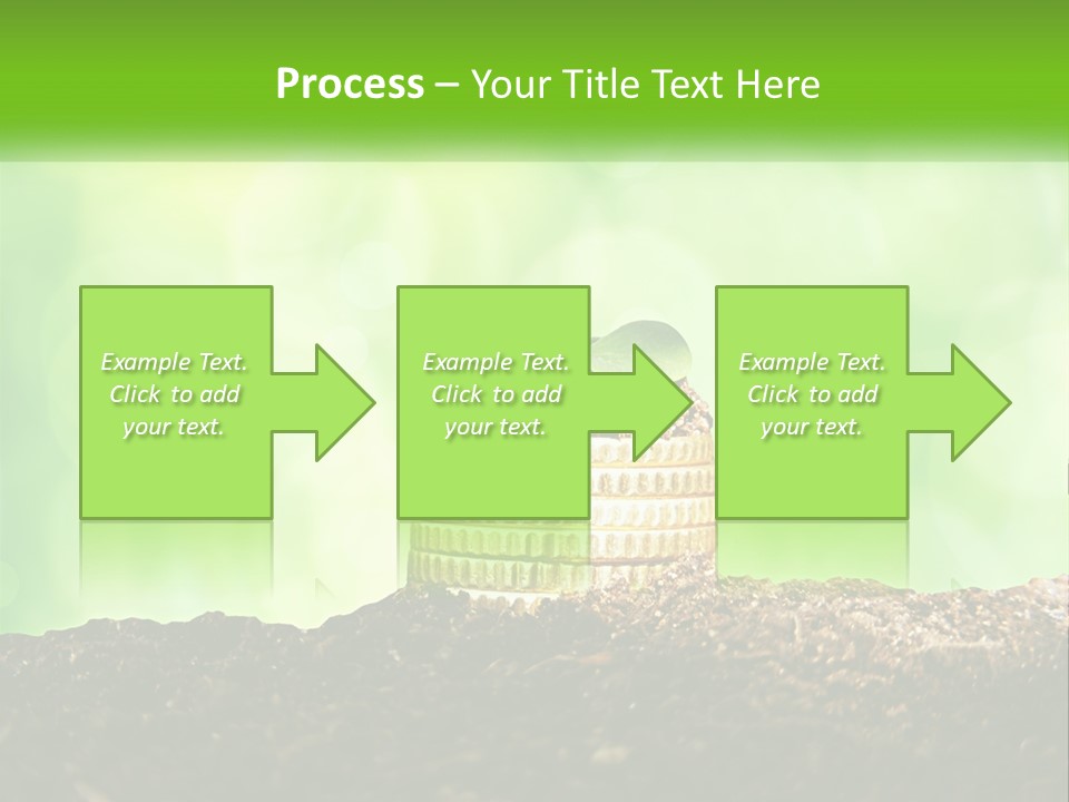 A Pile Of Coins With A Plant Growing Out Of It PowerPoint Template