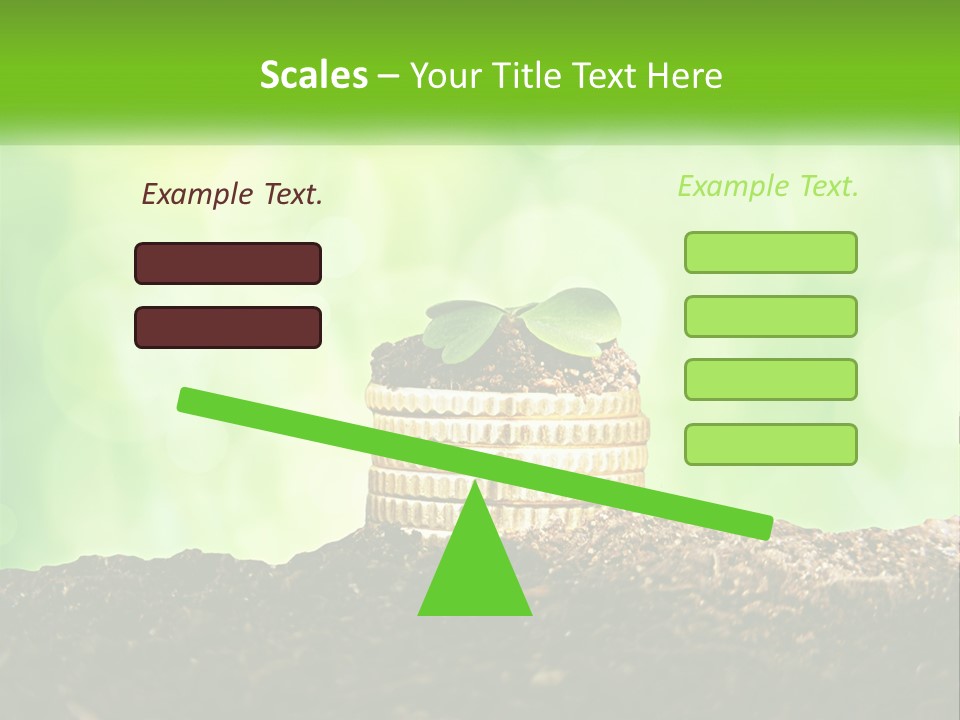A Pile Of Coins With A Plant Growing Out Of It PowerPoint Template