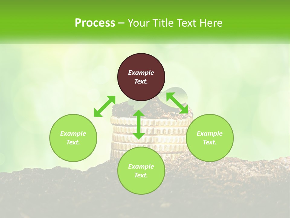 A Pile Of Coins With A Plant Growing Out Of It PowerPoint Template