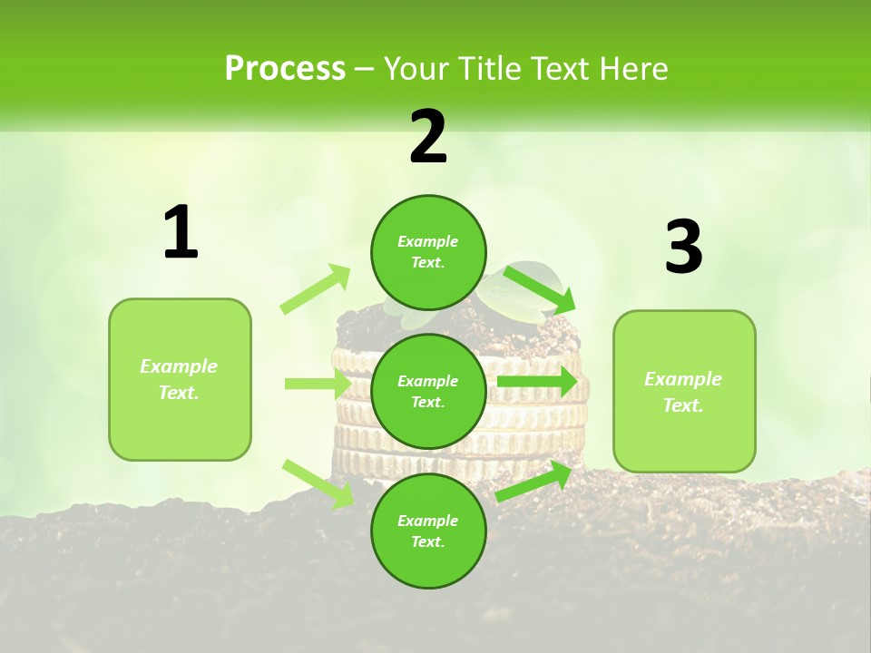 A Pile Of Coins With A Plant Growing Out Of It PowerPoint Template