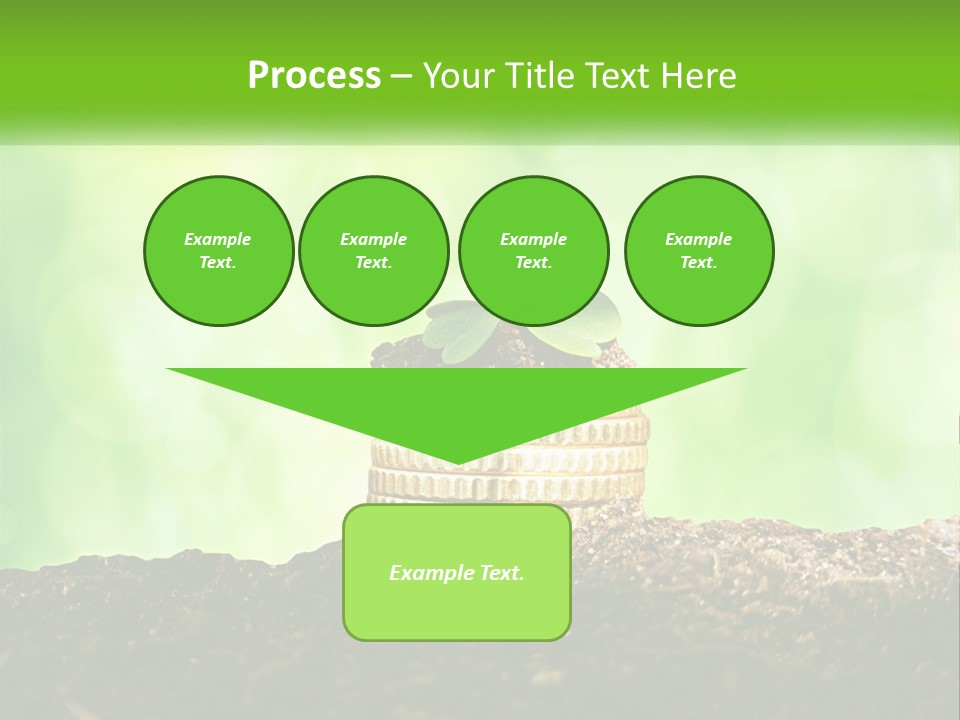 A Pile Of Coins With A Plant Growing Out Of It PowerPoint Template