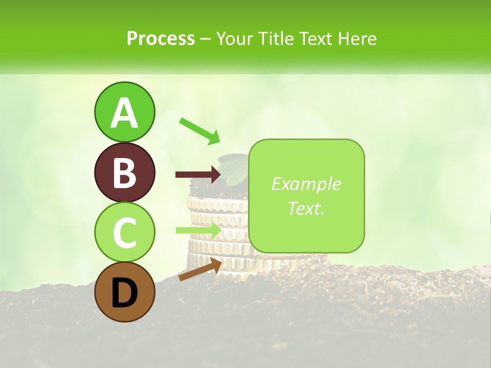 A Pile Of Coins With A Plant Growing Out Of It PowerPoint Template