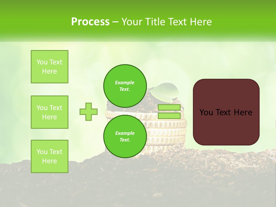 A Pile Of Coins With A Plant Growing Out Of It PowerPoint Template