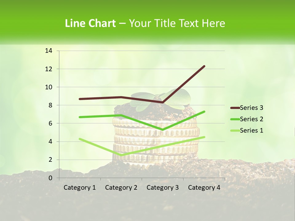 A Pile Of Coins With A Plant Growing Out Of It PowerPoint Template