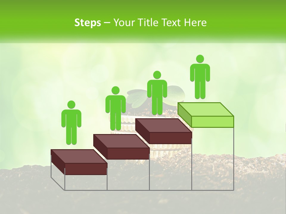 A Pile Of Coins With A Plant Growing Out Of It PowerPoint Template