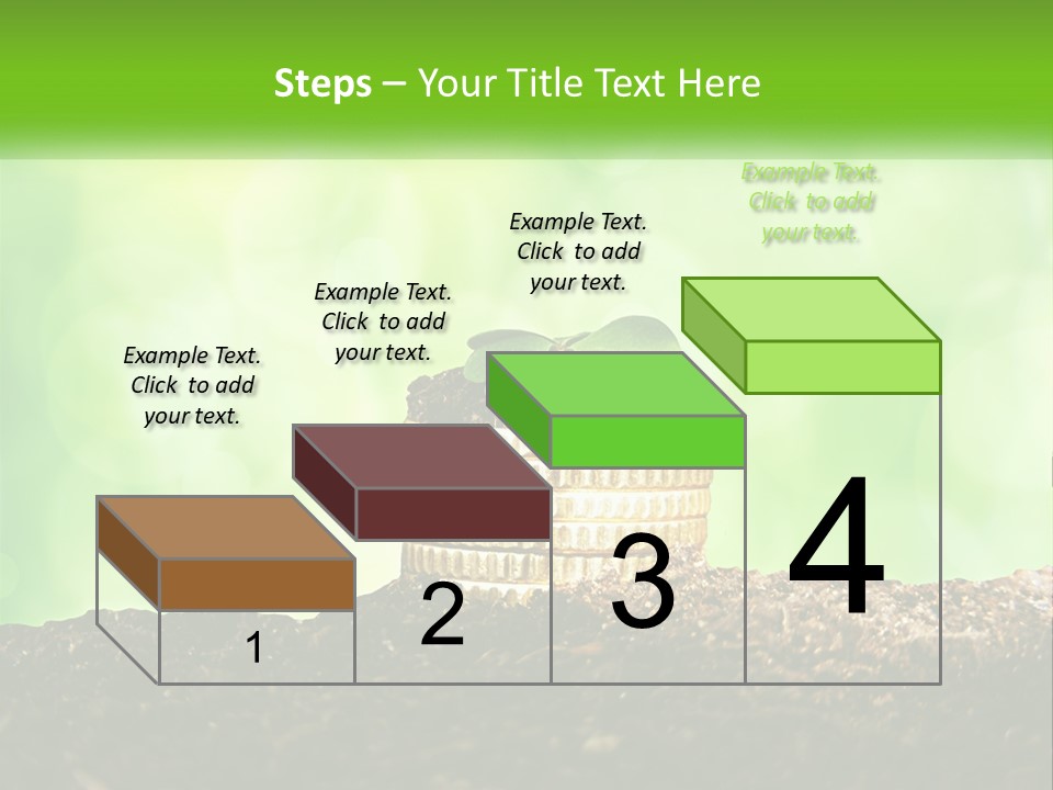 A Pile Of Coins With A Plant Growing Out Of It PowerPoint Template