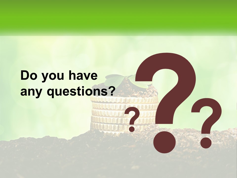 A Pile Of Coins With A Plant Growing Out Of It PowerPoint Template