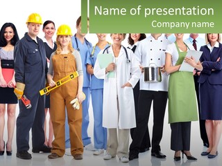 A Group Of People Standing Next To Each Other PowerPoint Template