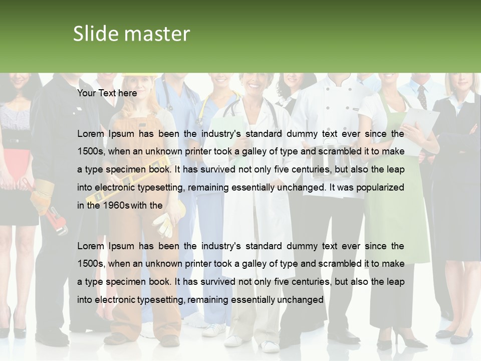 A Group Of People Standing Next To Each Other PowerPoint Template