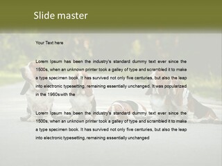 A Group Of Dogs Sitting On The Side Of A Road PowerPoint Template