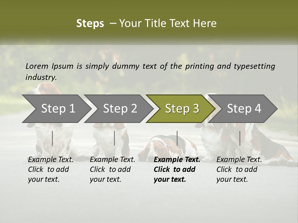 A Group Of Dogs Sitting On The Side Of A Road PowerPoint Template