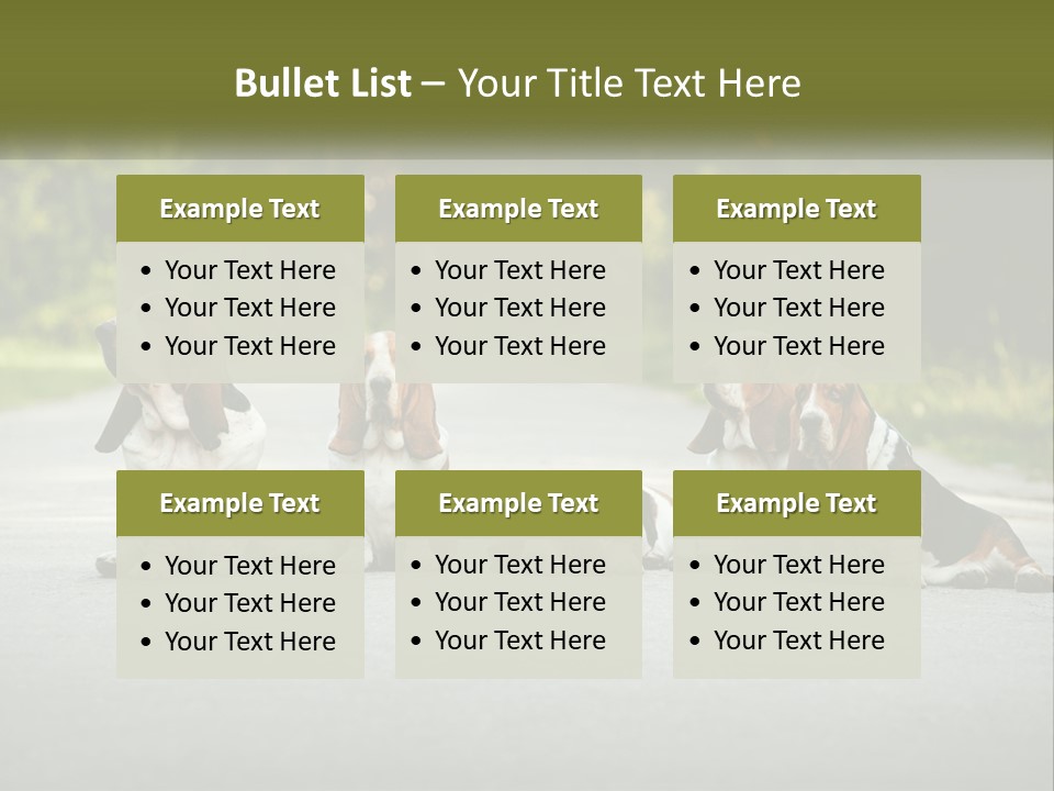 A Group Of Dogs Sitting On The Side Of A Road PowerPoint Template