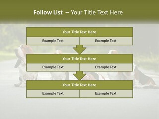 A Group Of Dogs Sitting On The Side Of A Road PowerPoint Template