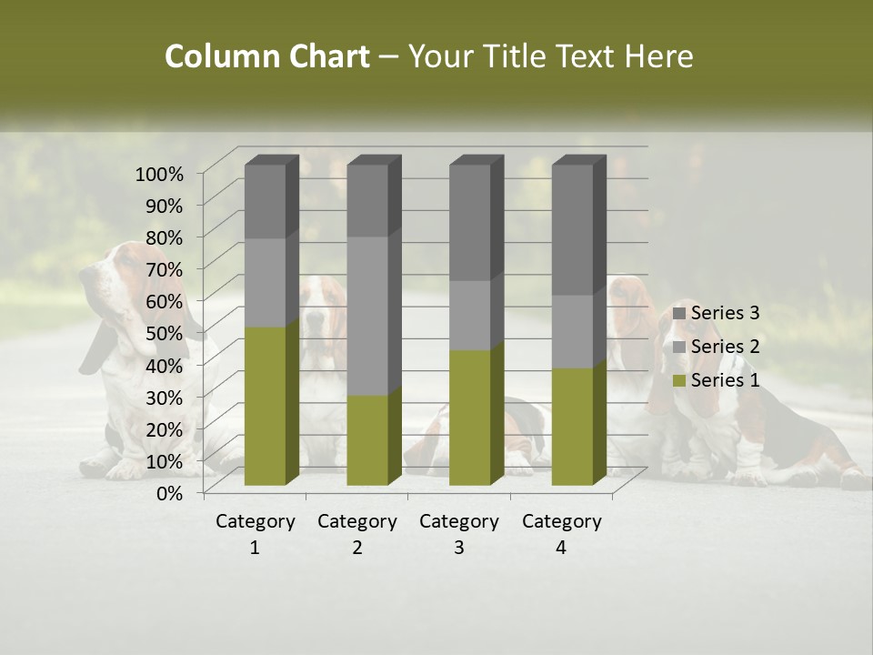 A Group Of Dogs Sitting On The Side Of A Road PowerPoint Template