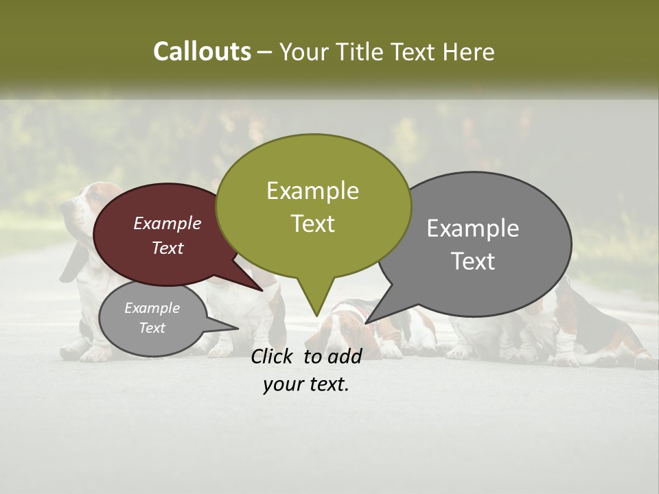 A Group Of Dogs Sitting On The Side Of A Road PowerPoint Template