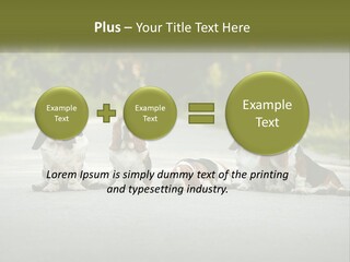 A Group Of Dogs Sitting On The Side Of A Road PowerPoint Template