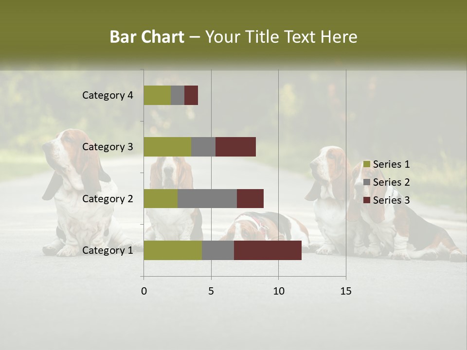 A Group Of Dogs Sitting On The Side Of A Road PowerPoint Template