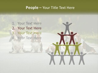 A Group Of Dogs Sitting On The Side Of A Road PowerPoint Template