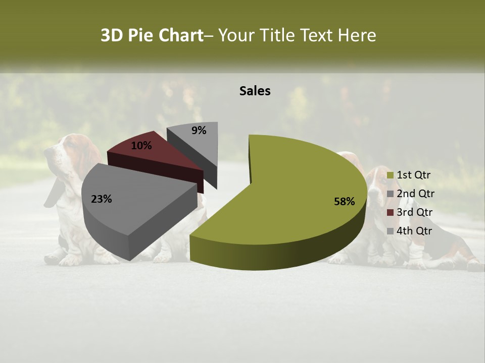 A Group Of Dogs Sitting On The Side Of A Road PowerPoint Template